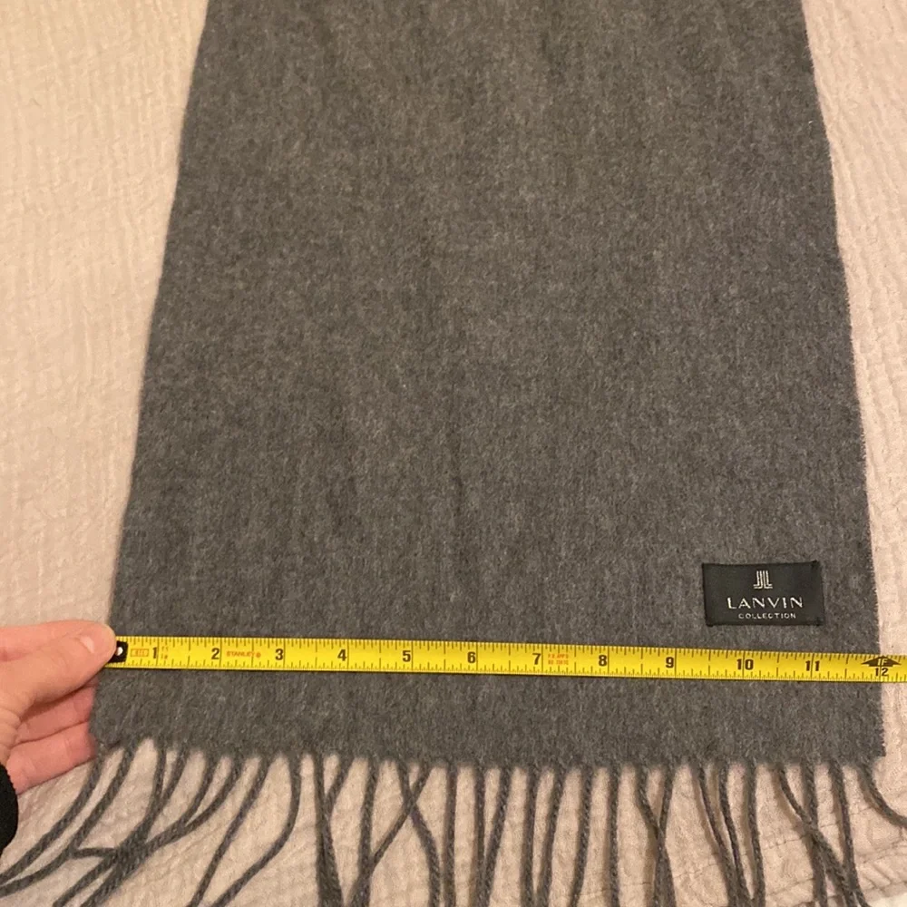 Lanvin Cashmere Charcoal Wool Men's Scarf